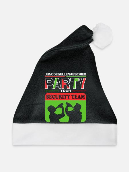 Junggesellenabschied Security Team Saufen Drinking - Weihnachtsmütze - Schwarz/Weiß