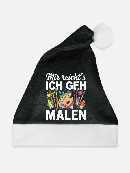 Mir reicht's ich geh malen - Weihnachtsmütze - Schwarz/Weiß - Vorne