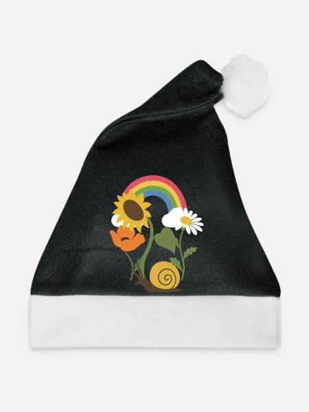 Sonnenblume · Schnecke · Blumen · Mohn - Weihnachtsmütze - Schwarz/Weiß