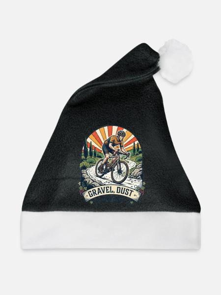 Kiesstaub & Chianti Distressed Cycling Tee - Weihnachtsmütze - Schwarz/Weiß