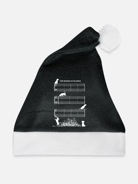 Sound Of Silence Notenblatt ohne Noten mit Beagle - Weihnachtsmütze - Schwarz/Weiß - Vorne