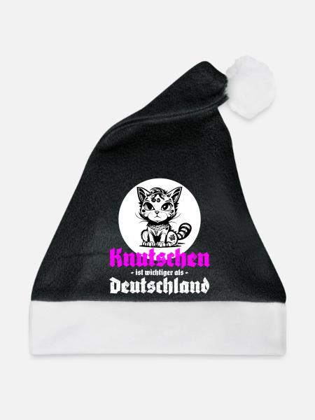 Knutschen ist wichtiger als Deutschland - Weihnachtsmütze - Schwarz/Weiß