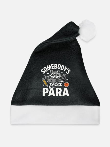 Jemandes wilder Para-Waschbär lustiges Tierzitat - Weihnachtsmütze - Schwarz/Weiß - Vorne