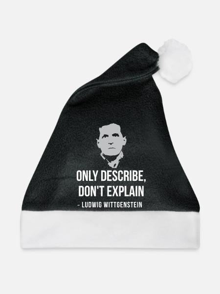 Wittgenstein-Zitatporträt - Weihnachtsmütze - Schwarz/Weiß - Vorne
