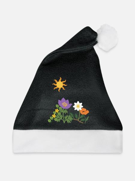 Blumen · Sonne · Natur · Mohn - Weihnachtsmütze - Schwarz/Weiß