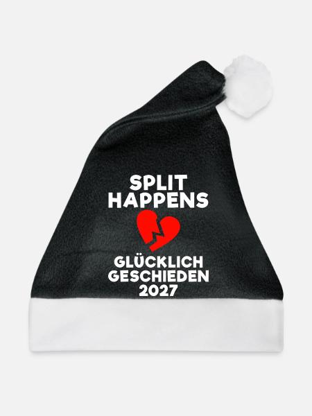 Scheidung 2027 Scheidungsgeschenk Scheidungsparty - Weihnachtsmütze - Schwarz/Weiß - Vorne