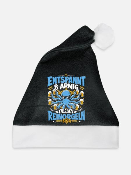 Achtarmig Saufparty Malle - Weihnachtsmütze - Schwarz/Weiß - Vorne