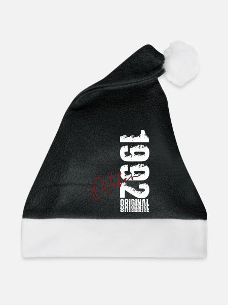 34. Geburtstag Geschenk Mann Original Oktober 1992 - Weihnachtsmütze - Schwarz/Weiß - Vorne