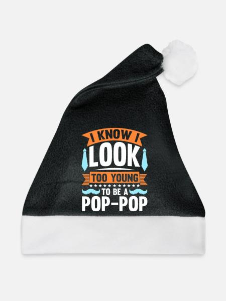 Grandfather Papaw Pop Gramps Granddad Grandpa - Weihnachtsmütze - Schwarz/Weiß - Vorne