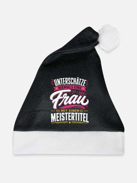 Keine Frau mit Meistertitel - Weihnachtsmütze - Schwarz/Weiß - Vorne