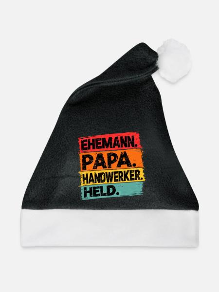 Ehemann Papa Handwerker Held - Weihnachtsmütze - Schwarz/Weiß