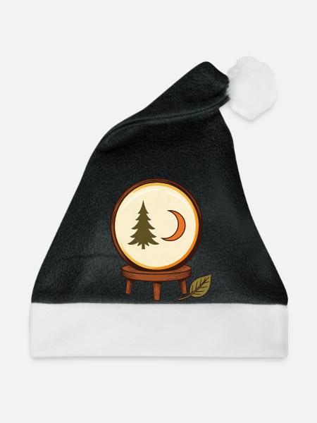 Waldzauber in der Kugel - Weihnachtsmütze - Schwarz/Weiß
