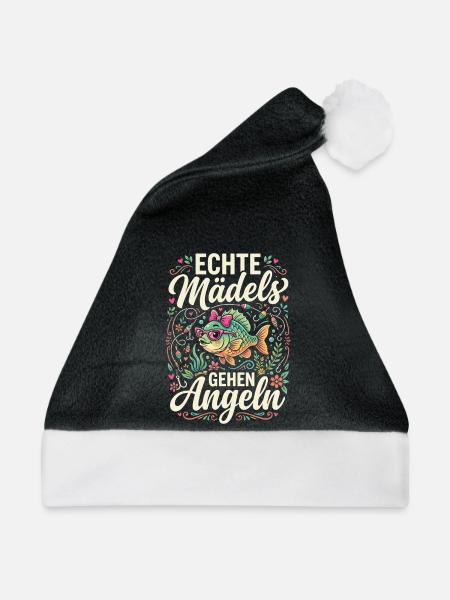 Echte Mädels Gehen Angeln - Weihnachtsmütze - Schwarz/Weiß