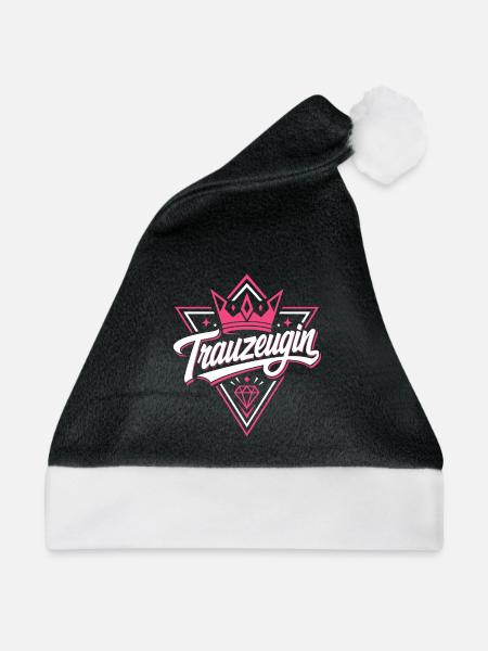 Trauzeugin Krone Hochzeit Braut - Weihnachtsmütze - Schwarz/Weiß - Vorne