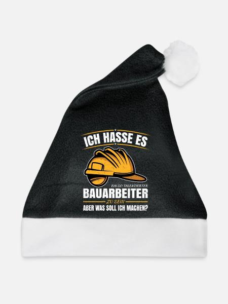 Bauarbeiter Spruch - Weihnachtsmütze - Schwarz/Weiß