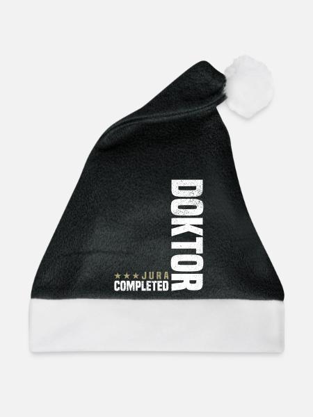 Jura Doktor Abschluss - Weihnachtsmütze - Schwarz/Weiß - Vorne