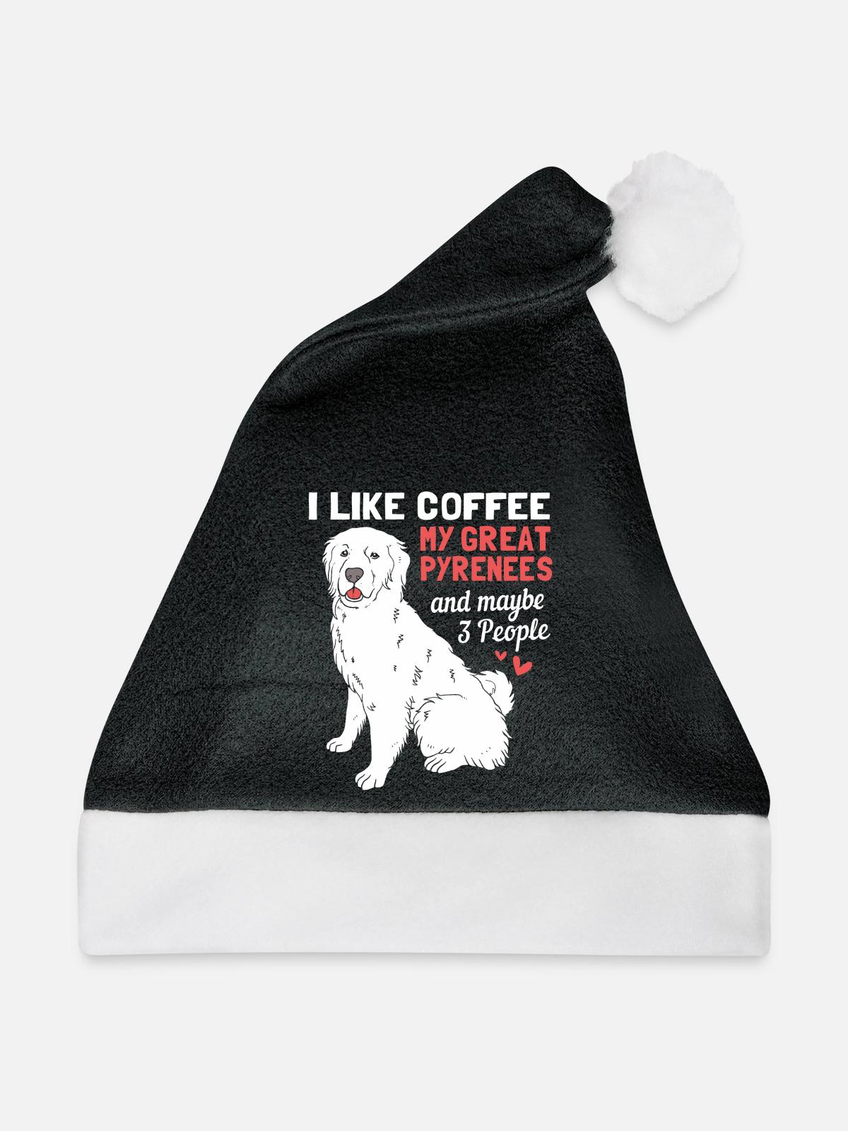 Pyrenäenhund - Weihnachtsmütze - Schwarz/Weiß - Vorne