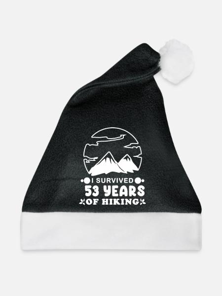 53 Jahre - Berg Wandern Bergsteigen - Weihnachtsmütze - Schwarz/Weiß - Vorne