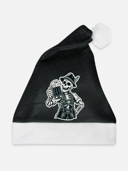 Bayerisches Skelett - Weihnachtsmütze - Schwarz/Weiß