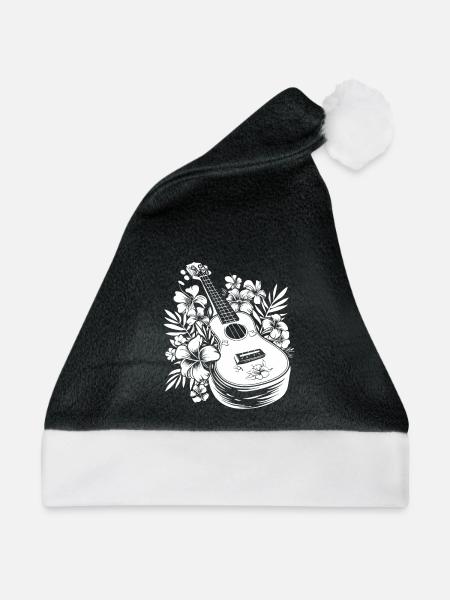 Cartoon Ukulele - Weihnachtsmütze - Schwarz/Weiß - Vorne