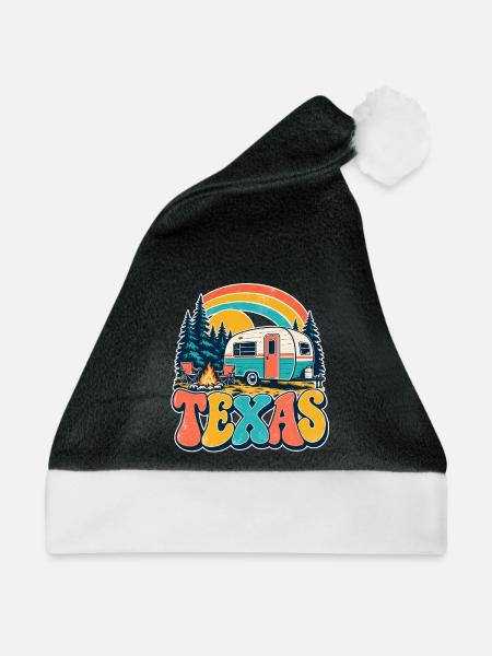 Texas Retro Camping Caravan - Weihnachtsmütze - Schwarz/Weiß