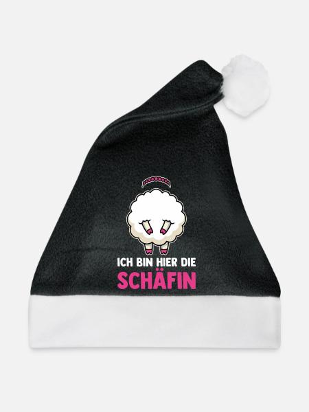 Ich Bin Hier die Schaefin - Weihnachtsmütze - Schwarz/Weiß