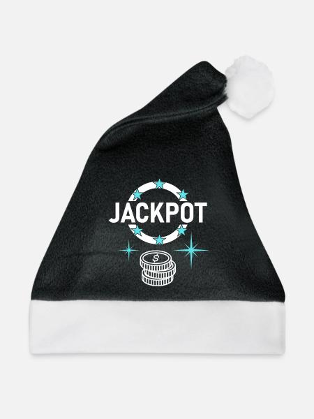 Jackpot Design mit Münzen - Weihnachtsmütze - Schwarz/Weiß - Vorne