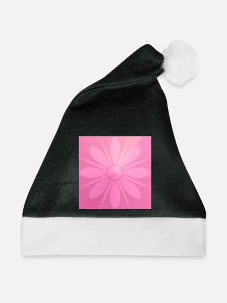 Pinke Blume Schön Geschenk - Weihnachtsmütze - Schwarz/Weiß - Vorne