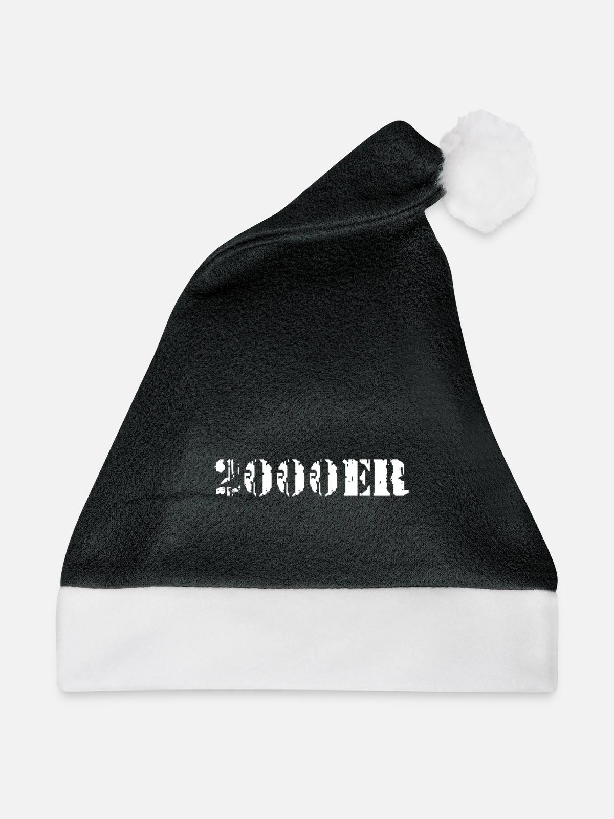 2000ER - Weihnachtsmütze - Schwarz/Weiß - Vorne