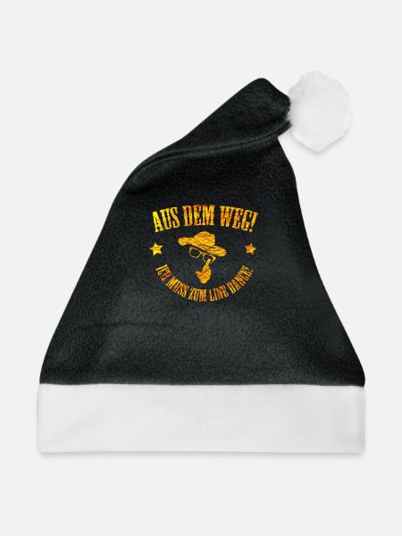 Aus dem Weg ich muss zum Line Dance, Linedancing - Weihnachtsmütze - Schwarz/Weiß - Vorne