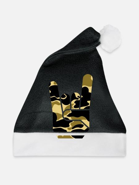 camou rock hand - Weihnachtsmütze - Schwarz/Weiß