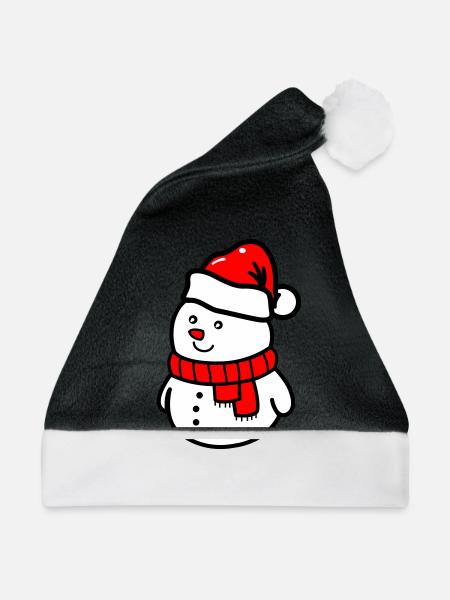 schneemann - Weihnachtsmütze - Schwarz/Weiß