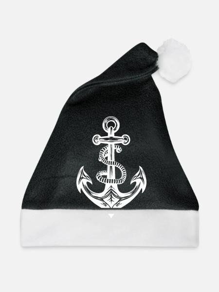 Anker Hafen - Weihnachtsmütze - Schwarz/Weiß - Vorne