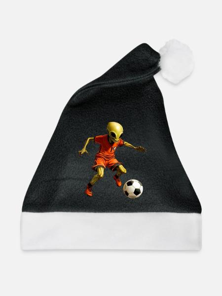 Fussball Alien - Weihnachtsmütze - Schwarz/Weiß