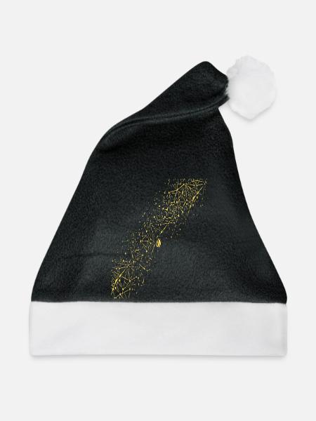 Abstraktes Raster / Linie / Muster / Natur / gold - Weihnachtsmütze - Schwarz/Weiß