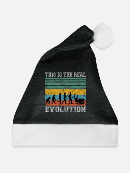 Zocker Gamer Evolution Shirt Geschenk - Weihnachtsmütze - Schwarz/Weiß