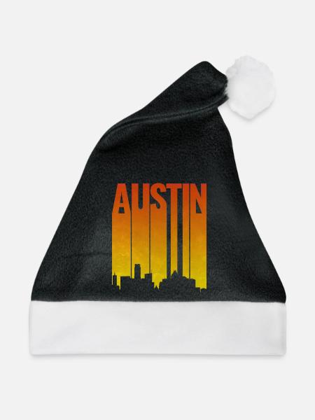 Austin Skyline Abendlicht - Weihnachtsmütze - Schwarz/Weiß