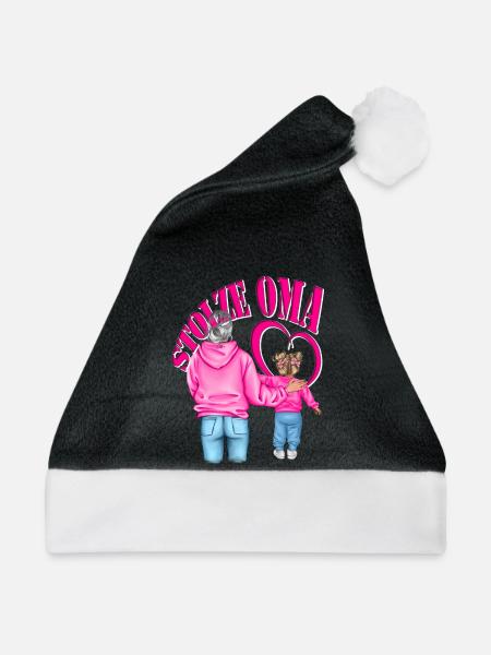 stolze Oma Enkelin Herz - Weihnachtsmütze - Schwarz/Weiß