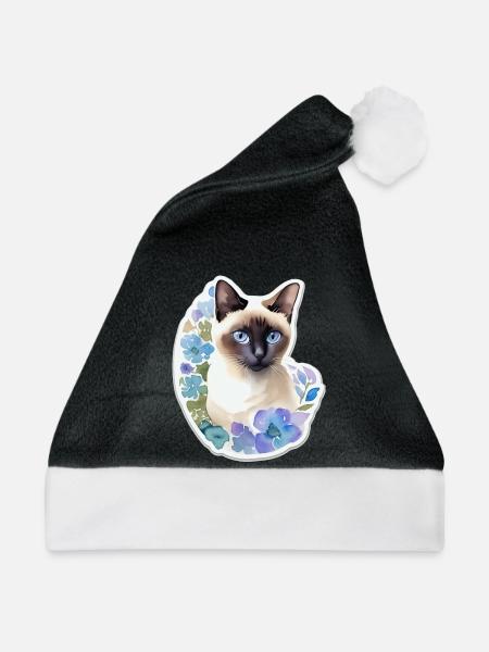 Siamkatze - Weihnachtsmütze - Schwarz/Weiß