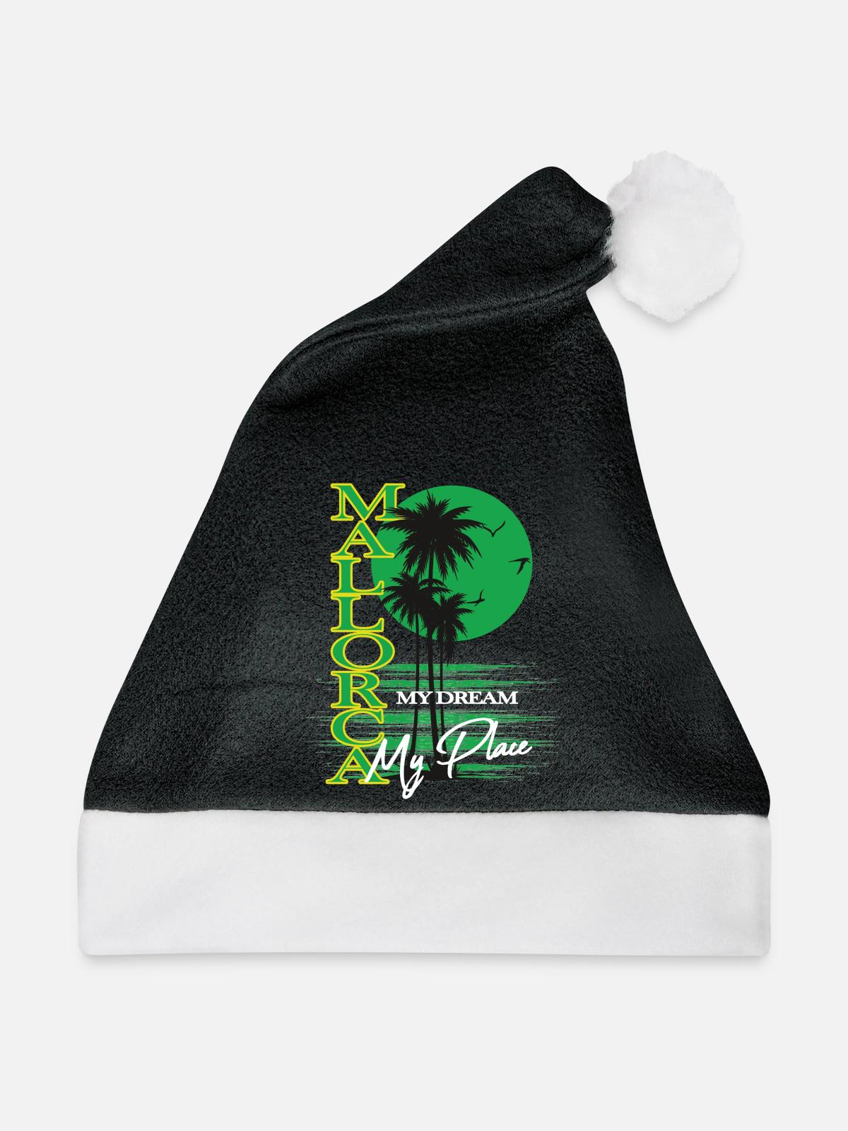 Malorca Palmen Retro-Traum - Weihnachtsmütze - Schwarz/Weiß - Vorne