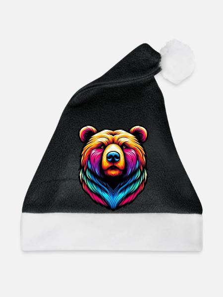 Bär - Weihnachtsmütze - Schwarz/Weiß