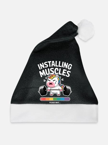 Muscle Unicorn installieren - Weihnachtsmütze - Schwarz/Weiß