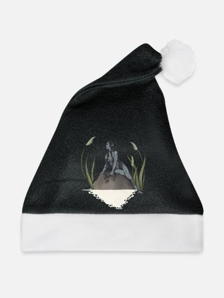 Nymphe in einem Teich - Weihnachtsmütze - Schwarz/Weiß