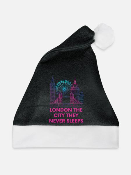 London Neon Skyline Nightlife - Weihnachtsmütze - Schwarz/Weiß