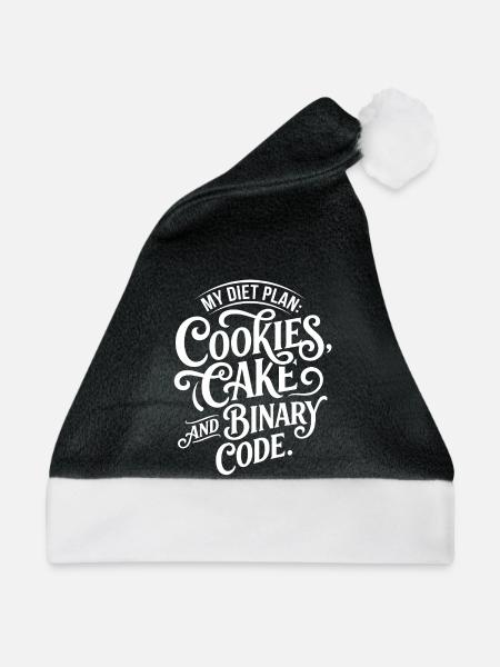 Cookies Kuchen Binärcode Design - Weihnachtsmütze - Schwarz/Weiß