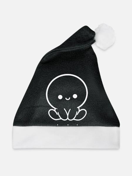 Chibi Ocean Buddy - Weihnachtsmütze - Schwarz/Weiß