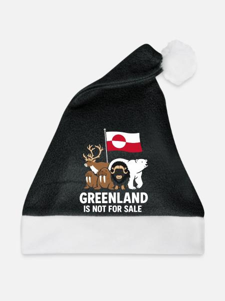 Grönland nicht zum Verkauf - Weihnachtsmütze - Schwarz/Weiß - Vorne