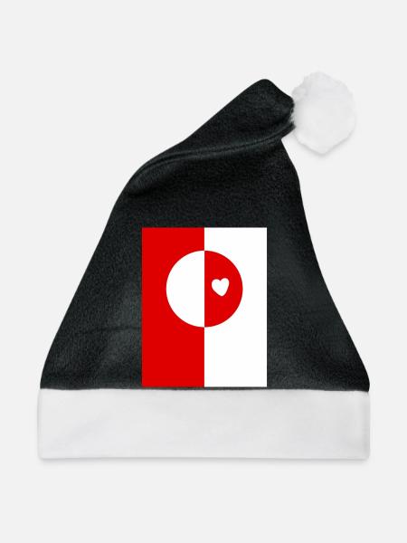 Grönlandflagge - Weihnachtsmütze - Schwarz/Weiß
