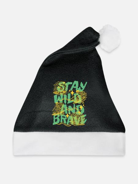 Bleib wild und mutig - Weihnachtsmütze - Schwarz/Weiß