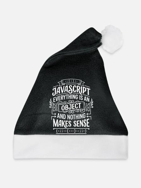 JavaScript: Alles ist ein Objekt - Weihnachtsmütze - Schwarz/Weiß - Vorne